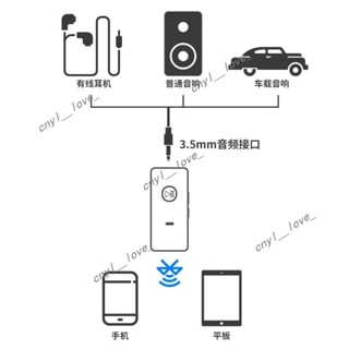 無線領夾式藍芽耳機連接器 超長待機 藍牙音頻接收器3.5mm AUX藍芽接收器 立體聲 無損音質 安卓蘋果
