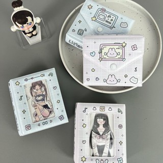 星悅 兔喵信封卡包 PVC鏤空 可愛卡通一宮格卡冊 ins風追星愛豆3寸單格卡套 貼紙收納 證件卡包