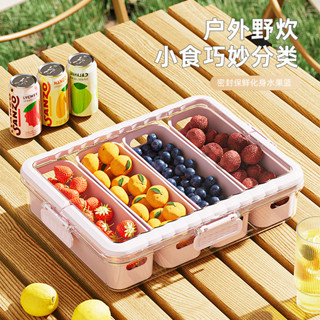 [桃園出貨]便當盒 露營 餐盒 分割便當盒 透明保鮮盒 戶外露營 春遊野餐 移動小冰箱 便攜 水果便當盒 食物收納盒