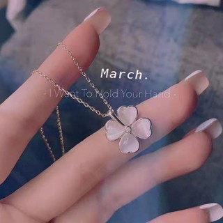 免運💎倖運四葉草項鏈ins學生2025新款輕奢小眾 高階感原創鎖骨鏈禮物項鏈鎖骨鍊 銀飾 韓國飾品 項鍊 生日禮物女生