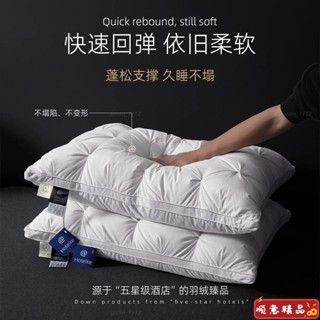 【順意精品】【1007人好評】希爾頓酒店專用枕頭羽絨枕95白鵝絨枕芯護頸椎助睡眠柔軟家用一對枕頭 乳膠枕 頸枕 記憶枕