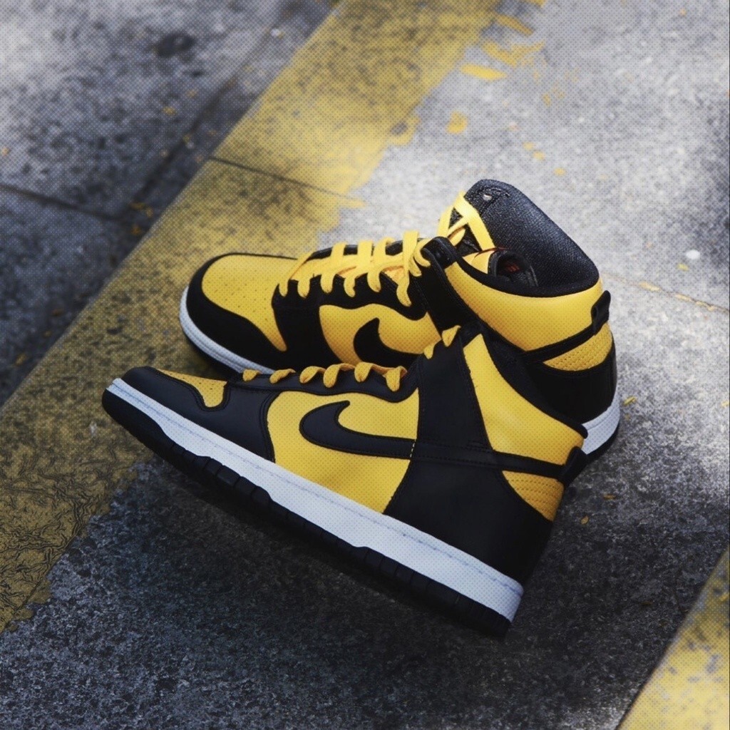 日本代購Nike Dunk Hi Retro 黑黃 李小龍 男款 高筒 DD1399-700