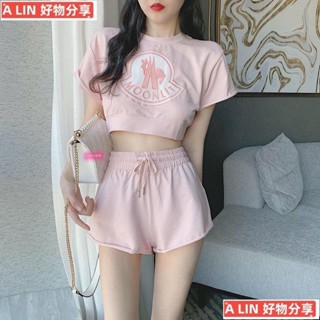 ✨低價清倉✨網紅韓版小個子運動套裝 時尚短款T恤上衣 闊腿短褲 夏季女裝 兩件套yixff！