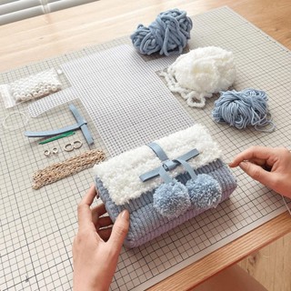 包包 毛線 編織材料包 手作包包 DIY扭扭棒✨diy手工包包編織田園風包斜挎包包手織毛線材料聖誕節送女友禮物 絨毛扭扭