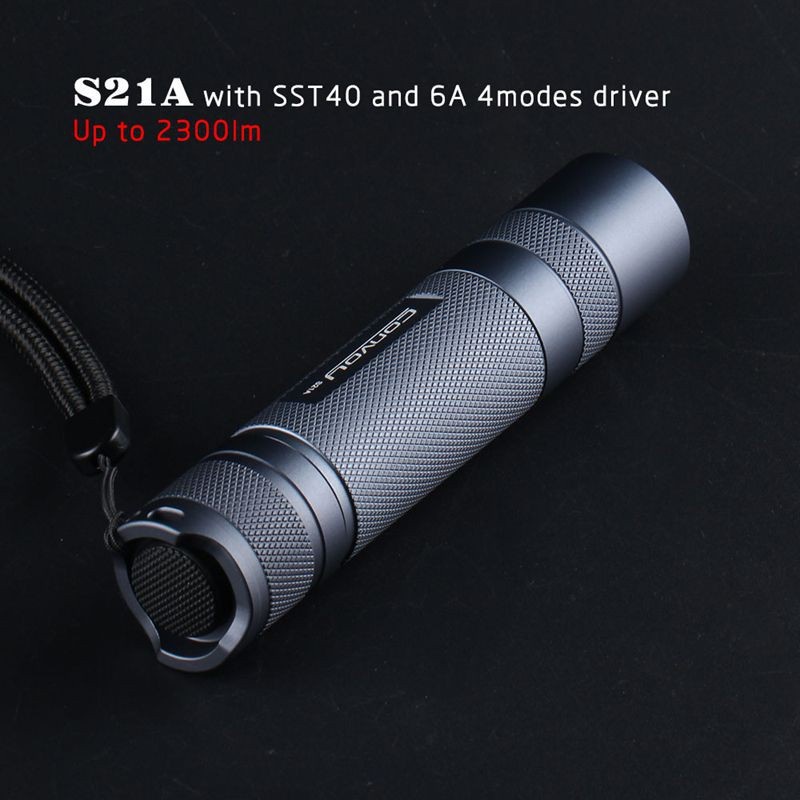 Convoy S21A SST40 Flashlight 2300lm 6500K Temperature Protec