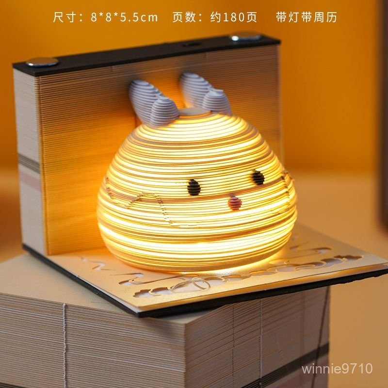 💕限時免運💕【5731人收藏】新款3d立體手撕便簽日厤紙鵰可愛小狐狸模型2025年三維創意桌擺