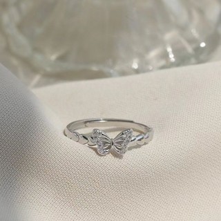 免運💍925銀蝴蝶戒指女款輕奢複古風小眾ins高階感活口可調節韓國設計感 純銀戒指 戒指男女告白禮物 閨蜜對戒 銀飾首飾