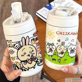 【臺灣倉】吉伊卡哇保溫瓶 保溫杯 咖啡保溫瓶 可愛卡通咖啡杯 隨行杯保溫杯 吸管直飲口 304不銹鋼 禮物