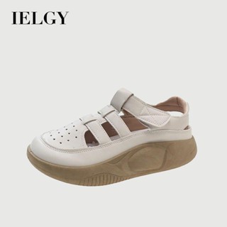 IELGY 夏季時尚白色厚底鏤空羅馬涼鞋女