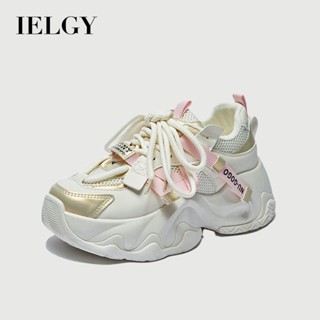 ielgy 時尚韓版新款老爹鞋女2025學生運動跑步休閒厚底加高