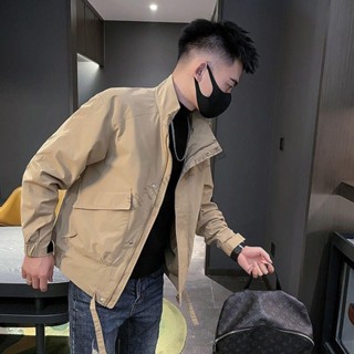 🔥臺灣出貨🔥高階感工裝外套男士春秋季潮牌痞帥休閑夾克男裝韓版純色上衣服 男女情侶外套