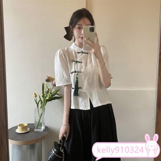 改良式旗袍上衣 新中式上衣 中國服上衣 中式上衣 漢服 盤扣 女士襯衫短袖 旗袍上衣 旗袍洋裝 漢服套裝
