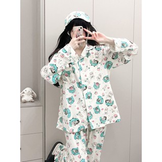 🔥熱賣🎀卡通初音未來睡衣女春秋新款長袖長褲日系可愛少女家居服套裝外穿