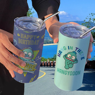 🔥熱賣水壺 水杯✨ 吸管杯 醜魚漢頓卡通保溫杯帶吸管隨手杯咖啡杯ins高顏值便攜學生水杯 環保杯 便攜水杯