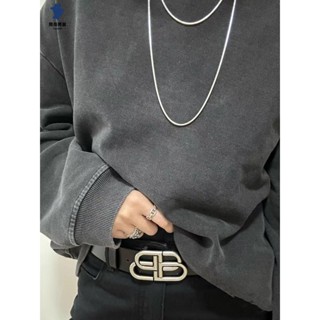 簡尚 男士皮帶 高階感雙B字母網紅同款牛仔褲帶 時尚百搭ins潮腰帶 女YU