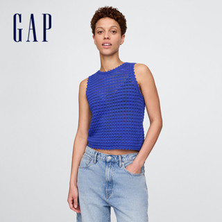 Gap 女裝 純棉圓領針織背心-藍色(770969)