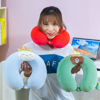 U型枕記憶棉 可收納記憶海棉U型枕 旅行枕u形護頸頸枕 飛機枕logo VAPO