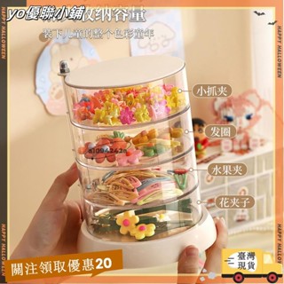 【臺灣出貨】+發票首飾收納盒多層旋轉耳環耳環髮夾頭飾頭繩簡約透明整理飾品盒xin3