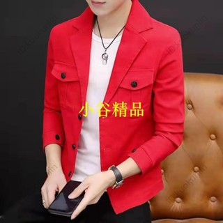 🔥紐智🔥男士外套套裝 男士 2022 春秋新款修身上衣時尚休閒夾克百搭時尚服裝韓版ABAB
