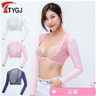 限時特價 高爾夫夏季女士冰絲打底衣披肩袖套半身防曬衣長袖 透氣球衣服 女生上衣