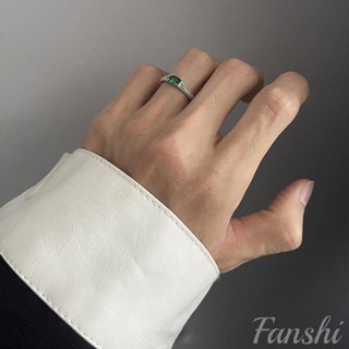 Fanshi戒指｜原創綠洲系列復古祖母綠食指戒指 男生戒指 戒指男 男戒 尾戒 戒子 鈦鋼戒指 轉運戒指 指環 銀戒