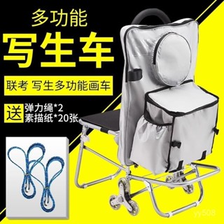 戶外美術生寫生車藝考小推車拉桿多功能爬樓學生考試畵袋畵箱畵架