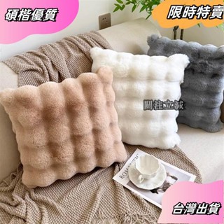 ☘️臺灣出貨☘️仿兔毛絨抱枕套不含芯客廳沙發臥室靠枕可拆洗雙面絨腰枕asfas