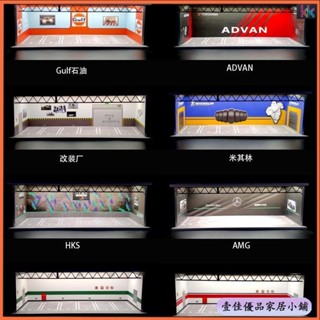 🔥免運🔥 拚裝場景 車模收納盒 停車庫模型 場景模型模擬燈光版 停車位模型 停車場模型 汽車展示 汽車模型展示