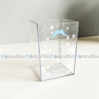 ✨新店促銷☜桃園出貨✨【4559人收藏】ins冬日蝴蝶結雪花透明筆筒多功能學生收納盒簡約桌面整理收納盒