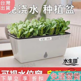 【臺灣出貨】C29陽臺種菜專用盆自動吸水花盆長方形長條塑膠花盆種植箱大號懶人盆