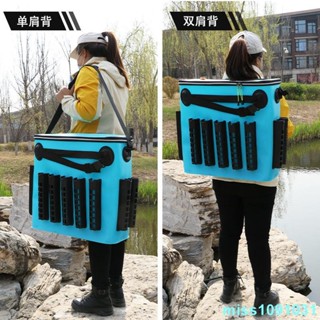✨新品🔥EVA釣魚揹包雙肩單肩包背海竿包活魚桶魚護包多桿魚桶加厚釣漁具
