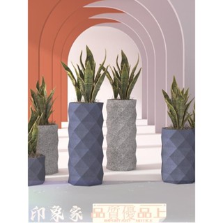 XINOPIN 免運 大型花盆 落地花器 大型落地戶外圓形組合創意商場客廳庭院玻璃鋼花卉植物室內花盆