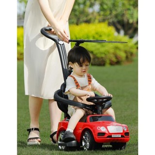 ?? BENZ賓士 多功能手推車1-3歲?? 一車多用手推滑行車(紅色)