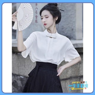 一隻羊 民族風上衣 改良旗袍上衣 漢服女 民族服飾 漢元素 馬面裙套裝 配馬面裙的襯衫 中國風 改良漢服上衣 新中式