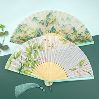 「喜」中國風古風扇子摺扇兒童學生漢服旂袍舞蹈扇子馬麵裙夏天涼快耐用