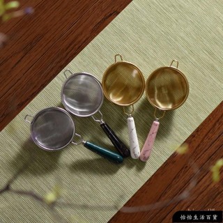 【高品質】茶海 茶具 器具 茶道用具 批髮304不銹鋼茶漏茶濾網陶瓷把手茶葉過濾器泡茶器茶具配件茶道具 茶道配件 G