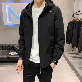 奢派💗春季薄外套男春秋季新款男士夾克衫外套潮休閒百搭外衣連帽韓版青年上衣服男裝