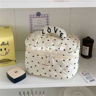 大容量化妝包 可愛化妝包 嘿嘿豬新款刺繡愛心便攜大容量洗漱包旅行外出化妝品收納包 多功能化妝包 手提收納包