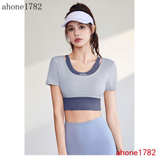 【熱銷優質品】瑜伽服女春2023新款高階感運動上衣晨跑步普拉提訓練健身短袖套裝🌈臺灣出貨🚚工廠直銷🏭