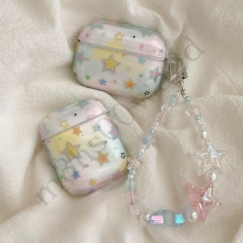韓系漸變 暈染星星 耳機套 Airpods pro 4代 防摔保護套 3代耳機殼 1/2代 4代耳機保護殼