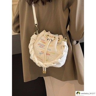 🎀臺灣出貨🎀Mali🎀日系包包 【店鋪熱銷】今年流行爆款帆布包包女夏天2024新款時尚斜挎布包小眾手提水桶包