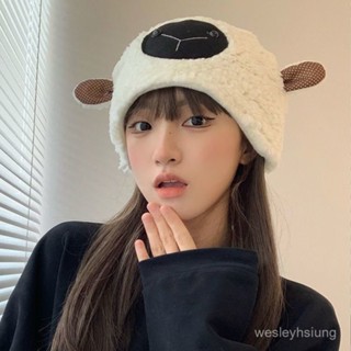 【桃園】冬季日係甜美可愛耳朵小綿羊帽子女毛絨加厚保暖羊羔毛套頭帽潮