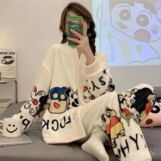 【夢幻女孩賣場】睡衣 居家服 秋冬睡衣 清倉特價珊瑚絨新款睡衣女冬保暖加絨加厚家居套裝韓版高檔可外穿