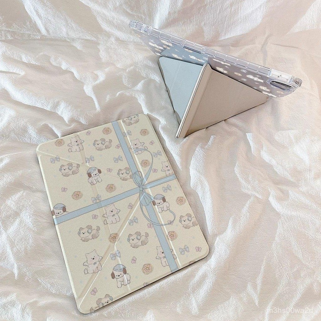 新款免運💕iPad保護殼 卡通礼盒小狗平板保护套ipadair6/5保护套第10代平板壳pro全包Y折