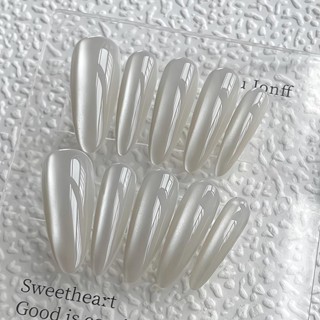 💎精美甲片💎【店鋪熱銷】秋冬新款長手工貓眼裸色指甲貼片高階ins氣質簡約穿戴甲修甲工具