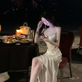 精緻女人生活館💄【店鋪熱銷】雅喬女神降臨氣質法式名媛輕奢裙蕾絲拚接魚骨吊帶連衣裙晚禮服裙
