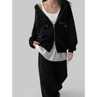 Codibook｜韓國 MAENIQUE 素色鉚釘連帽針織外套［預購］拉鍊外套 blouson-jacket 女裝