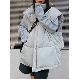 Luzi🎀M-4XL 大尺碼 馬甲 背心外套 羽絨棉馬甲女秋冬設計小眾寬鬆外穿坎肩背心馬夾加厚麵包服外套潮