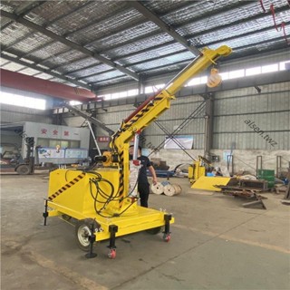 可開發票 移動360度旋轉電動液壓起重機車間倉庫裝卸貨升降機工地小型吊機 不含運