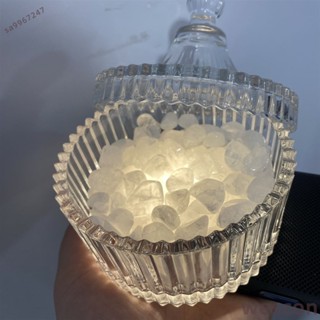 【WESCON萬視】天然水晶消磁磁石ins擺件容器首飾帶蓋收納盒碎石玻璃碗凈化透明水晶碗 淨化盒 水晶消磁碗